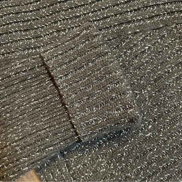 WHITE HOUSE BLACK MARKET Black with Metallic Silver Thread Cowl Neck Sweater - Picture 5 of 5